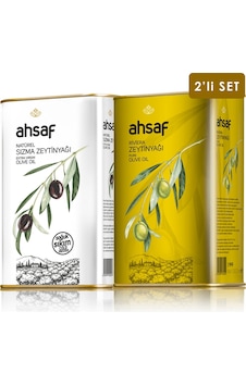 Ahsaf Soğuk Sıkım Zeytinyağı 1 L Teneke + Riviera Zeytinyağı 1 L Teneke