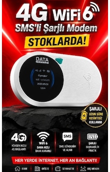 Dataforce M10 Pro Wifi 6 Sms Li Şarzlı Sim Kartlı Taşınabili Modem Tüm Operatör Uyumlu Dataforce M10 Pro Wifi 6 Sms Li Şarzlı Sim Kartlı Taşınabili Modem Tüm Operatör Uyumlu