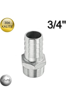 Paslanmaz Krom 3/4'' Hortum Rekoru(Hortum Ucu) 304 Kalite Paslanmaz Krom 3/4'' Hortum Rekoru(Hortum Ucu) 304 Kalite
