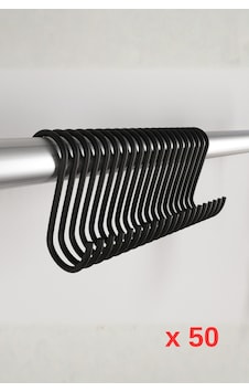 50 Adet Dekoratif Siyah Metal Kanca - Mutfak, Banyo Ve Giyim İçin Parlak Siyah Askı Aparatı 50 Adet Dekoratif Siyah Metal Kanca - Mutfak, Banyo Ve Giyim İçin Parlak Siyah Askı Aparatı