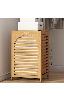Bezos Kalın Bambu Kirli Çamaşır Sepeti 43x33x67 Cm Kumaş Çantalı Mmbz Bezos Kalın Bambu Kirli Çamaşır Sepeti 43x33x67 Cm Kumaş Çantalı Mmbz
