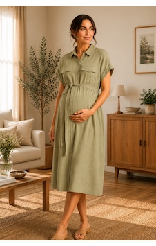Luvmabelly Myra5863 Doğal Müslin Yazlık Gömlek Hamile Elbise - Açık Yeşil Luvmabelly Myra5863 Doğal Müslin Yazlık Gömlek Hamile Elbise - Açık Yeşil