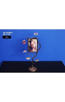 Vitale Metal Çiçekli Fotoğrafğraf Çerçevesi Siyah 20 Cm Ak.Ga0021