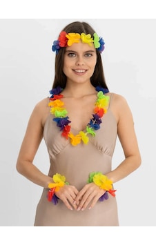 Rengarenk - 88 - Hawaii Kolye Taç Bileklik Seti - Csmo-tex - 4 Parça Çok Renkli Rengarenk - 88 - Hawaii Kolye Taç Bileklik Seti - Csmo-tex - 4 Parça Çok Renkli