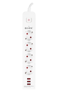 S-lınk Spg403u 4 Soket Akım Korumalı Priz 3xusb 5v 2.4a 1.5mt %100 Bakır 1.5mm Kablo 750 Joule Beyaz 1923 1.9 M S-lınk Spg403u 4 Soket Akım Korumalı Priz 3xusb 5v 2.4a 1.5mt %100 Bakır 1.5mm Kablo 750 Joule Beyaz 1923 1.9 M