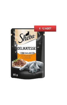 Sheba Delikatesse Hindili Pouch Konserve Yetişkin Kedi Maması 12 x 85 G