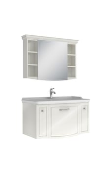 Kale Arte+ Banyo Dolabı Takımı 100 Cm Parlak Beyaz Krom Kulp Parlak Beyaz Kale Arte+ Banyo Dolabı Takımı 100 Cm Parlak Beyaz Krom Kulp Parlak Beyaz
