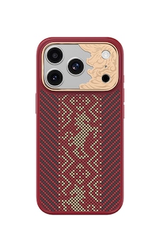 İphone 17 Pro Max Kılıf M-safe Uyumlu Karbon Fiber Benks Knight Armorpro Kevlar Kapak Kırmızı