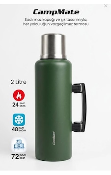 Cooker 2 Litre Kulplu Paslanmaz Çelik Kamp Termos Ckr-2128 Yeşil Cooker 2 Litre Kulplu Paslanmaz Çelik Kamp Termos Ckr-2128 Yeşil