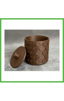 Vaveni 3d Baskı Kalp Desenli Kapaklı Saklama Kutusu - İki Renkli Organizer - Kahverengi Arz Vaveni 3d Baskı Kalp Desenli Kapaklı Saklama Kutusu - İki Renkli Organizer - Kahverengi Arz