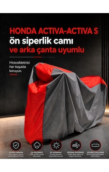 Honda Actıva - Actıva S Ön Siperlik Camı Ve Arka Çanta Uyumlu Lüx Premium Suya Ve Güneş Işınlarına Karşı Dayanıklı Motosiklet Brandası Honda Actıva - Actıva S Ön Siperlik Camı Ve Arka Çanta Uyumlu Lüx Premium Suya Ve Güneş Işınlarına Karşı Dayanıklı Motosiklet Brandası