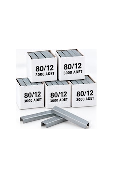 5'li Paket - Ithal 80/12 80 Serisi Havalı Zımba Teli 12 Mm 15.000 Adet
