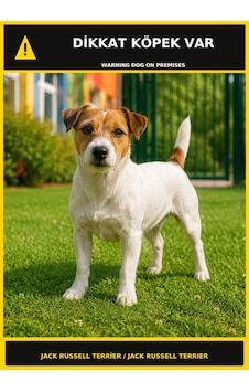 Dikkat Köpek Var Jack Russell Terrier Görselli Pvc Uyarı Levhası 35x50cm Dikkat Köpek Var Jack Russell Terrier Görselli Pvc Uyarı Levhası 35x50cm