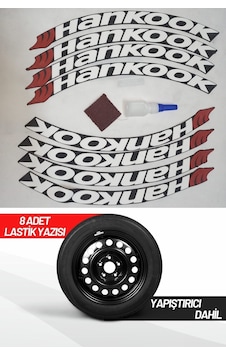 Hankook Motosiklet Ve Otomobil Araç 3d Oto Lastik Yazısı Sticker Arma 8 Adet