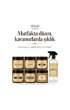 Alubrella 500 Ml 6 Kapaklı Kavanoz Ve 1 Şeffaf Boş Sprey Şişe Mutfak Düzenleme Seti Amber Alubrella 500 Ml 6 Kapaklı Kavanoz Ve 1 Şeffaf Boş Sprey Şişe Mutfak Düzenleme Seti Amber