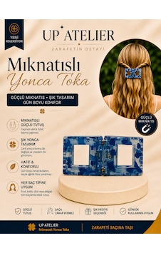 Mıknatıslı Kemik Kare Toka 6cm Mavi Mıknatıslı Kemik Kare Toka 6cm Mavi