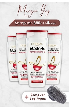 Elseve Komple Onarıcı 5 Yapılandırıcı Şampuan 390 Ml X 4 Adet Ve Şampuan Fırçası Elseve Komple Onarıcı 5 Yapılandırıcı Şampuan 390 Ml X 4 Adet Ve Şampuan Fırçası