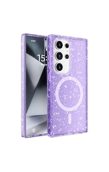 Galaxy S25 Ultra Kılıf M-safe Şarj Özellikli Parlayan Simli Saydam Renkli Zore Allstar Kapak Mor Galaxy S25 Ultra Kılıf M-safe Şarj Özellikli Parlayan Simli Saydam Renkli Zore Allstar Kapak Mor