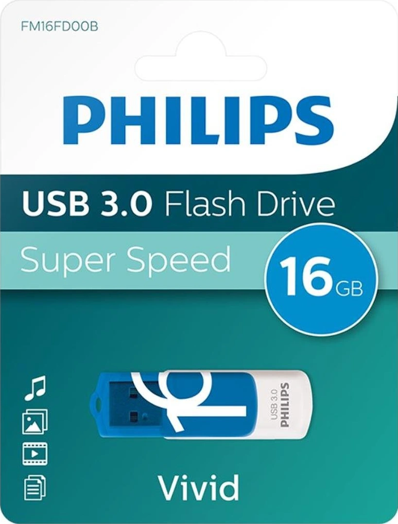 Philips Vivid Serisi 16gb Usb 3.0 Super Speed Flash Bellek Fm16fd00b/00 Philips Vivid Serisi 16gb Usb 3.0 Super Speed Flash Bellek Fm16fd00b/00