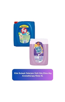 Vernel Aromatherapy Relax 5l Elde Bulaşık Deterjanı Üçlü Güç Elma 4 Kg Set pktarebdugeset-5810