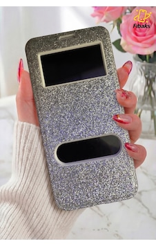 Fibaks iPhone 7/8/se Uyumlu Kılıf Kapaklı Simli Parlak Lüks Koruyucu 360 Kapak Gümüş Fibaks iPhone 7/8/se Uyumlu Kılıf Kapaklı Simli Parlak Lüks Koruyucu 360 Kapak Gümüş