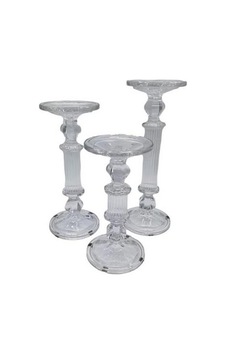Crearthome 3'lü Sütun Cam Mumluk 25-30-35 CM Kermanhome1 Crearthome 3'lü Sütun Cam Mumluk 25-30-35 CM Kermanhome1