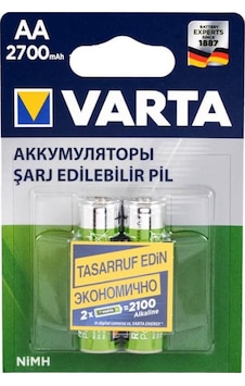 Varta 2700Mah Aa Şarjlı Kalem Pil 2 Adet Pil 2700 Mah Varta 2700Mah Aa Şarjlı Kalem Pil 2 Adet Pil 2700 Mah