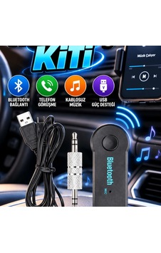 Yeni Nesil Bluetooth Aux Araç Kiti Siyah Kablosuz Müzik Ve Telefon Görüşme Adaptörü Yeni Nesil Bluetooth Aux Araç Kiti Siyah Kablosuz Müzik Ve Telefon Görüşme Adaptörü
