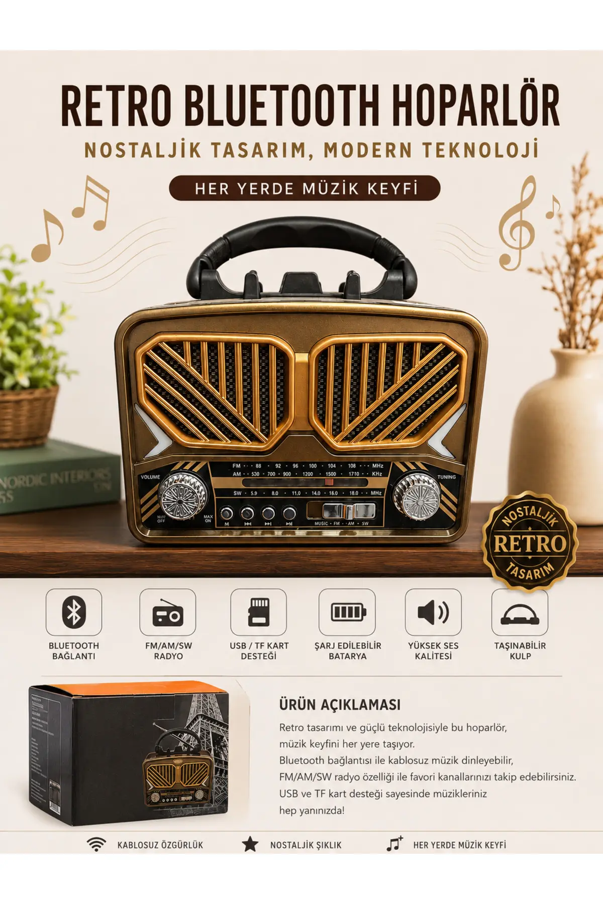 Retro Bluetooth Hoparlör Nostaljik Radyo Tasarımlı Taşınabilir Fm/am/sw Usb Tf Kart Destekli Speaker Retro Bluetooth Hoparlör Nostaljik Radyo Tasarımlı Taşınabilir Fm/am/sw Usb Tf Kart Destekli Speaker