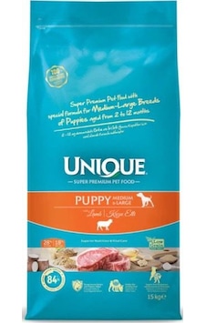 Unique Medium Large Puppy Kuzu Etli Yavru Köpek Maması 15 KG Unique Medium Large Puppy Kuzu Etli Yavru Köpek Maması 15 KG