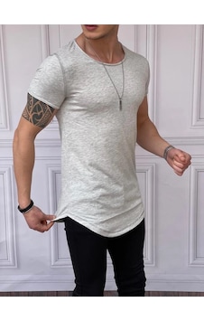 Modefendi Slim Fit Oval Kesim Pamuk Basic Tshırt Gri Modefendi Slim Fit Oval Kesim Pamuk Basic Tshırt Gri