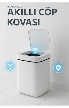 Buğz Akıllı Sensörlü Antibakteriyel Çöp Kovası 20 Litre Çöp Kutusu, Çöp Torbası Uyumlu Kapak Diğer