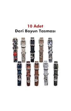Pettagart Desenli Deri Kedi Köpek Boyun Tasması 30 CM Çok Renkli 10'lu Pettagart Desenli Deri Kedi Köpek Boyun Tasması 30 CM Çok Renkli 10'lu