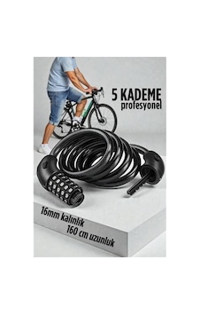 Zenvac Şifreli Bisiklet Kilidi 16 Mm Kalınlık 160 Cm Scooter Motosiklet Kilidi - Çelik Kablo 722480 Zenvac29 Diğer