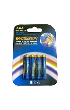 Wılkınson Aaa Lr03 Am-4 4'Lü 1.5 V Süper Alkalin İnce Pil Wılkınson Aaa Lr03 Am-4 4'Lü 1.5 V Süper Alkalin İnce Pil