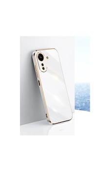 Fibaks Redmi 13c-poco C65 Uyumlu Kılıf Parlak Kenarlı Altın İşlemeli Kamera Korumalı Kapak Beyaz Fibaks Redmi 13c-poco C65 Uyumlu Kılıf Parlak Kenarlı Altın İşlemeli Kamera Korumalı Kapak Beyaz