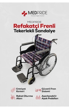 Medpride Refakatçi Frenli Ekonomik Manuel Katlanabilir Tekerlekli Sandalye Çok Renkli Medpride Refakatçi Frenli Ekonomik Manuel Katlanabilir Tekerlekli Sandalye Çok Renkli