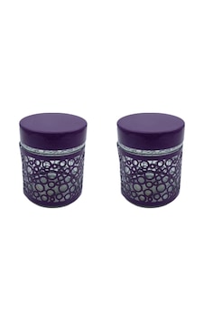 Fidex Home 2'li Renkli Cam Kavanoz Saklama Kabı 250ml Mor Fidex Home 2'li Renkli Cam Kavanoz Saklama Kabı 250ml Mor