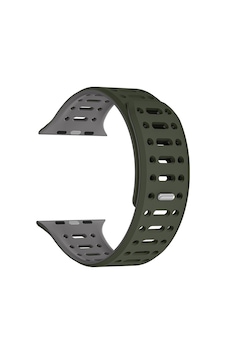 Watch 7 41mm Uyumlu Ogaa Krd-124 Silikon Kordon Strap Kayış-koyu Yeşil-gri Watch 7 41mm Uyumlu Ogaa Krd-124 Silikon Kordon Strap Kayış-koyu Yeşil-gri