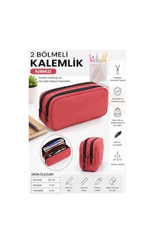 Düz Renk Bez Kalemlik 1 Adet Stilo Kl22 İki Bölmeli Fermuarlı Bez Kalemlik Kutusu Çocuk Okul Kalem Makyaj Kutusu Kırmızı Düz Renk Bez Kalemlik 1 Adet Stilo Kl22 İki Bölmeli Fermuarlı Bez Kalemlik Kutusu Çocuk Okul Kalem Makyaj Kutusu Kırmızı