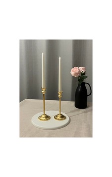 Rustik Model Gold Rengi 2'li Şamdan & Mumluk Seti Gold - 805784881 Gold