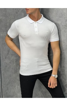 Modefendi Slim Fit Polo Yaka Pamuklu Tshırt Beyaz Modefendi Slim Fit Polo Yaka Pamuklu Tshırt Beyaz