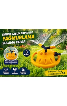 Roney Tablalı Hareketli Su Tabancası Fıskiyesi 3 Kollu Dönerli Bahçe Çim Sulama Aparatı Plastik Dy6013 Roney Tablalı Hareketli Su Tabancası Fıskiyesi 3 Kollu Dönerli Bahçe Çim Sulama Aparatı Plastik Dy6013