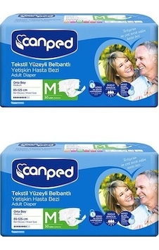 Canped Tekstil Yüzeyli Belbantlı Yetişkin Hasta Bezi Orta Boy M 2 x 30'lu 60 Adet Canped Tekstil Yüzeyli Belbantlı Yetişkin Hasta Bezi Orta Boy M 2 x 30'lu 60 Adet