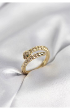 Mey İthalat Yılan Model Gold Renk Zirkon Taşlı Kadın Yüzük 11 29402408