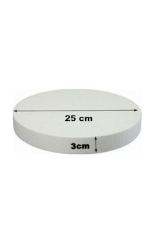 Dekoras Strafor Köpük Yuvarlak Köpük Pasta Taban Altlığı 25x3 Cm beyaz Dekoras Strafor Köpük Yuvarlak Köpük Pasta Taban Altlığı 25x3 Cm beyaz