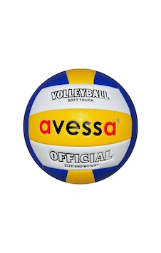 Avessa Yumuşak Yapıda Fosforlu Deri Plus Voleybol Topu Sarı - Beyaz - Mavi
