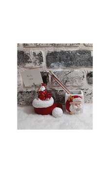El Yapımı Noel Baba Kağıt Tutacağı Ve Kalemlik Seti,özel Tasarım 2'li Set.