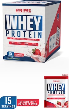 Prime Nutrition Whey Protein Sachet 15 Saşe X 33 Gram Strawberry Craem - Whey Protein Tekli Prime Nutrition Whey Protein Sachet 15 Saşe X 33 Gram Strawberry Craem - Whey Protein Tekli