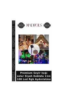 Premium Seyir Işığı Solar Siyah Kablolu 11m 100 Led Rgb Aydınlatma Premium Seyir Işığı Solar Siyah Kablolu 11m 100 Led Rgb Aydınlatma